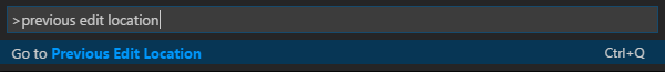 Command Go to Previous Edit Location