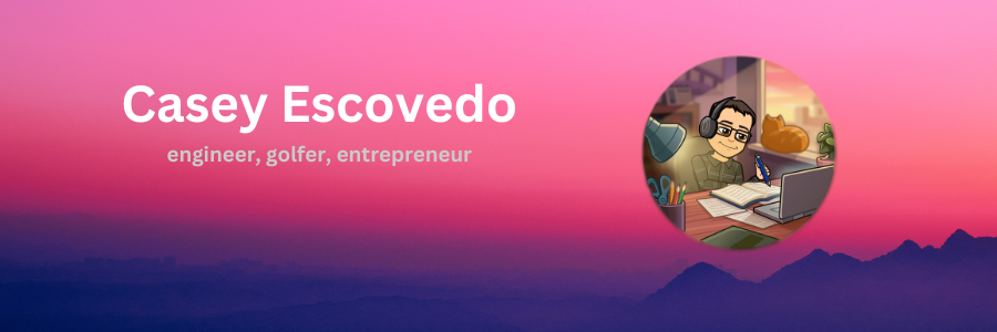 banner Casey Escovedo engineer, golfer, entrepreneur and bitmoji icon