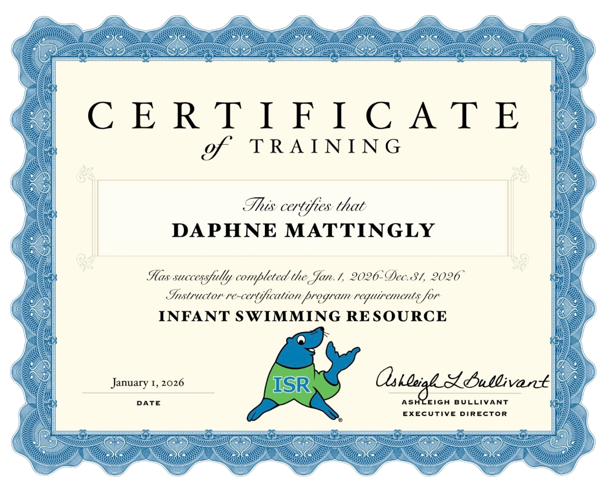 Daphne Mattingly 2026 ISR Certified Instructor certificate
