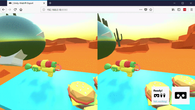 Preview of Unity WebVR-exported project in the browser