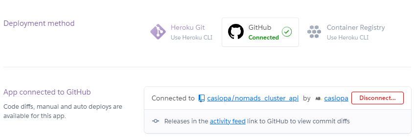 GitHub connected