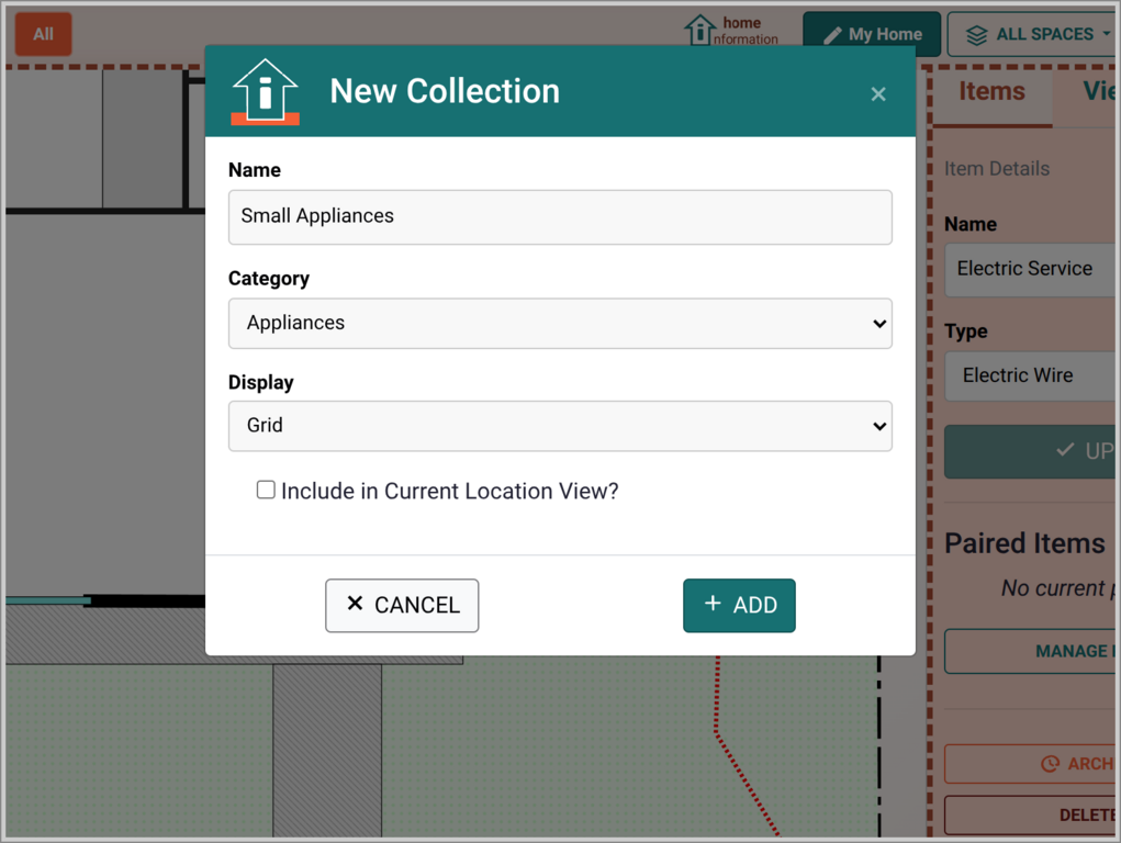 Home Information Adding Collection