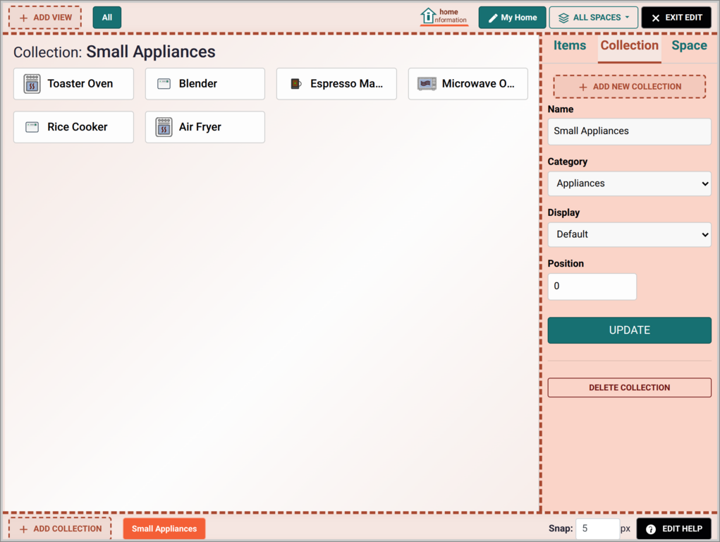 Home Information Collection Grid
