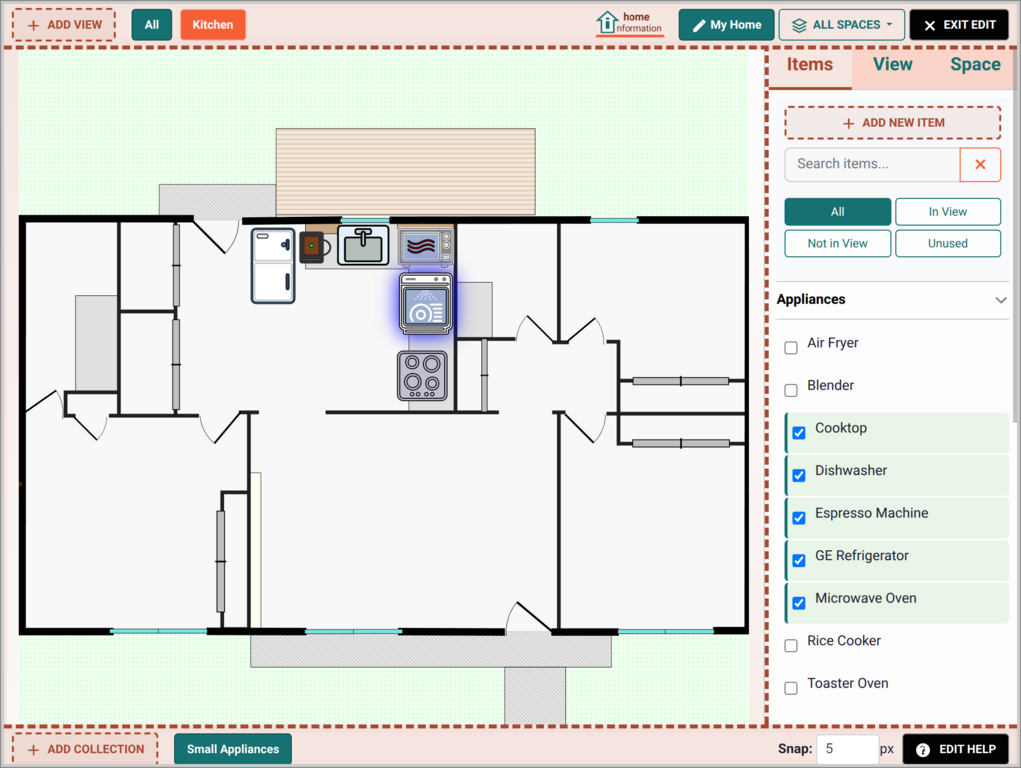 Home Information Initial Space View