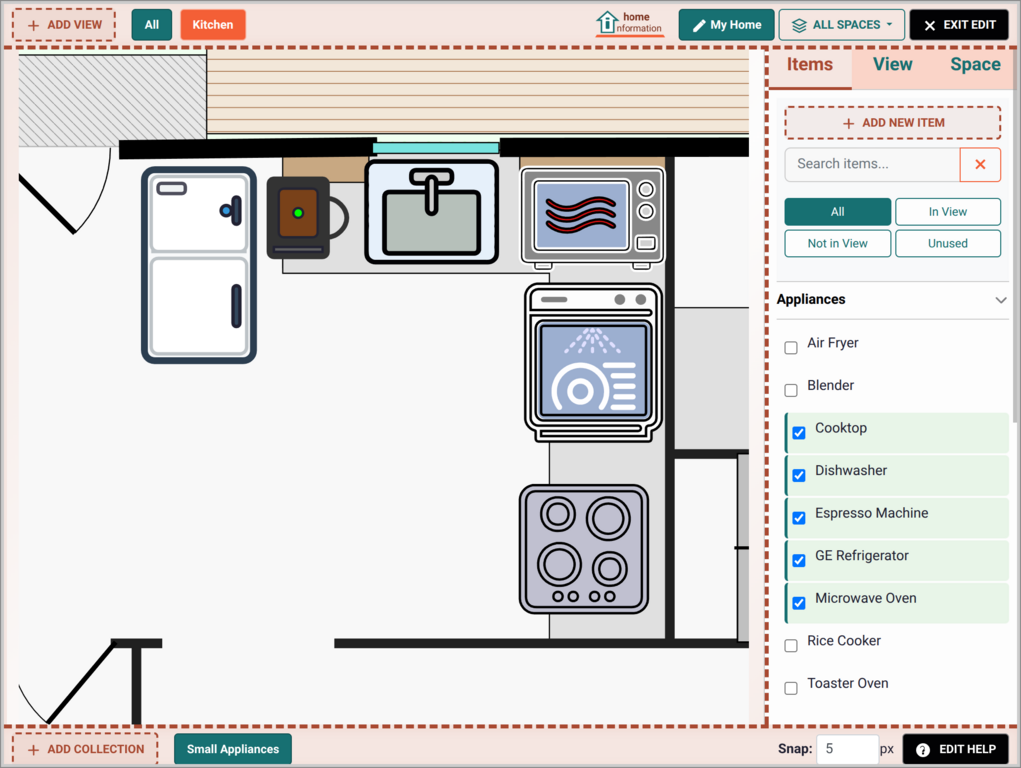 Home Information Zoomed Space View