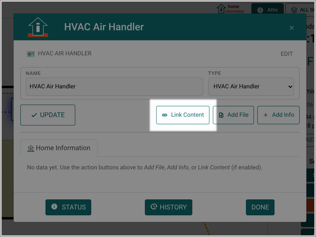 Link content button