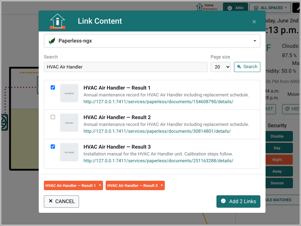 Content picker dialog