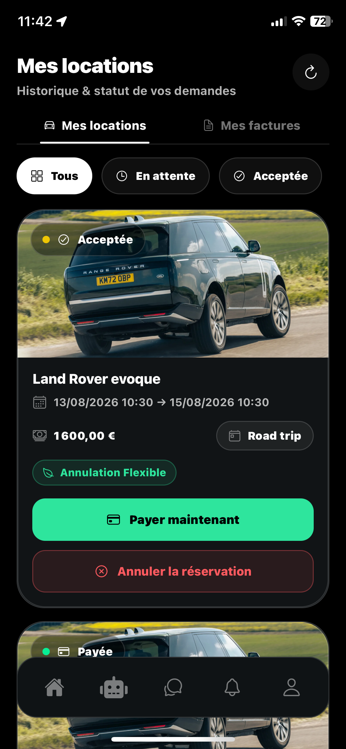 Récapitulatif de réservation AirGT avec prix et durée