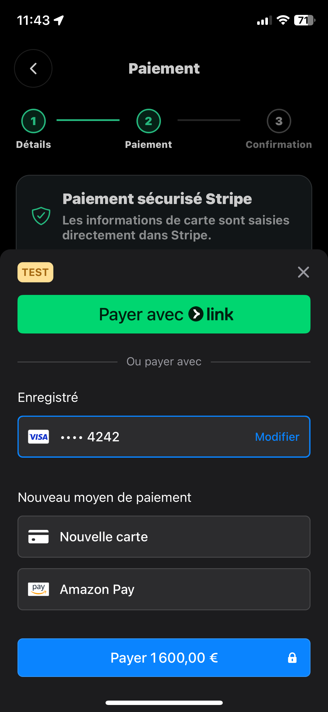 Choix du moyen de paiement AirGT