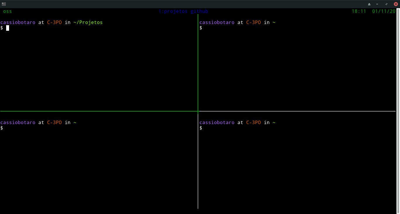 Imagem do tmux config