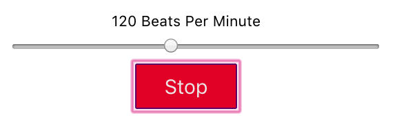 An image of the metronome with default of 120 beats per minute.