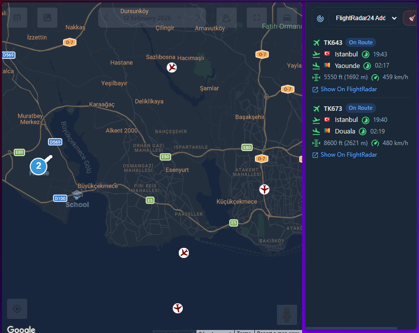 FlightRadar Panel