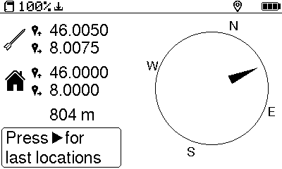 Ground Station recovery direction screen