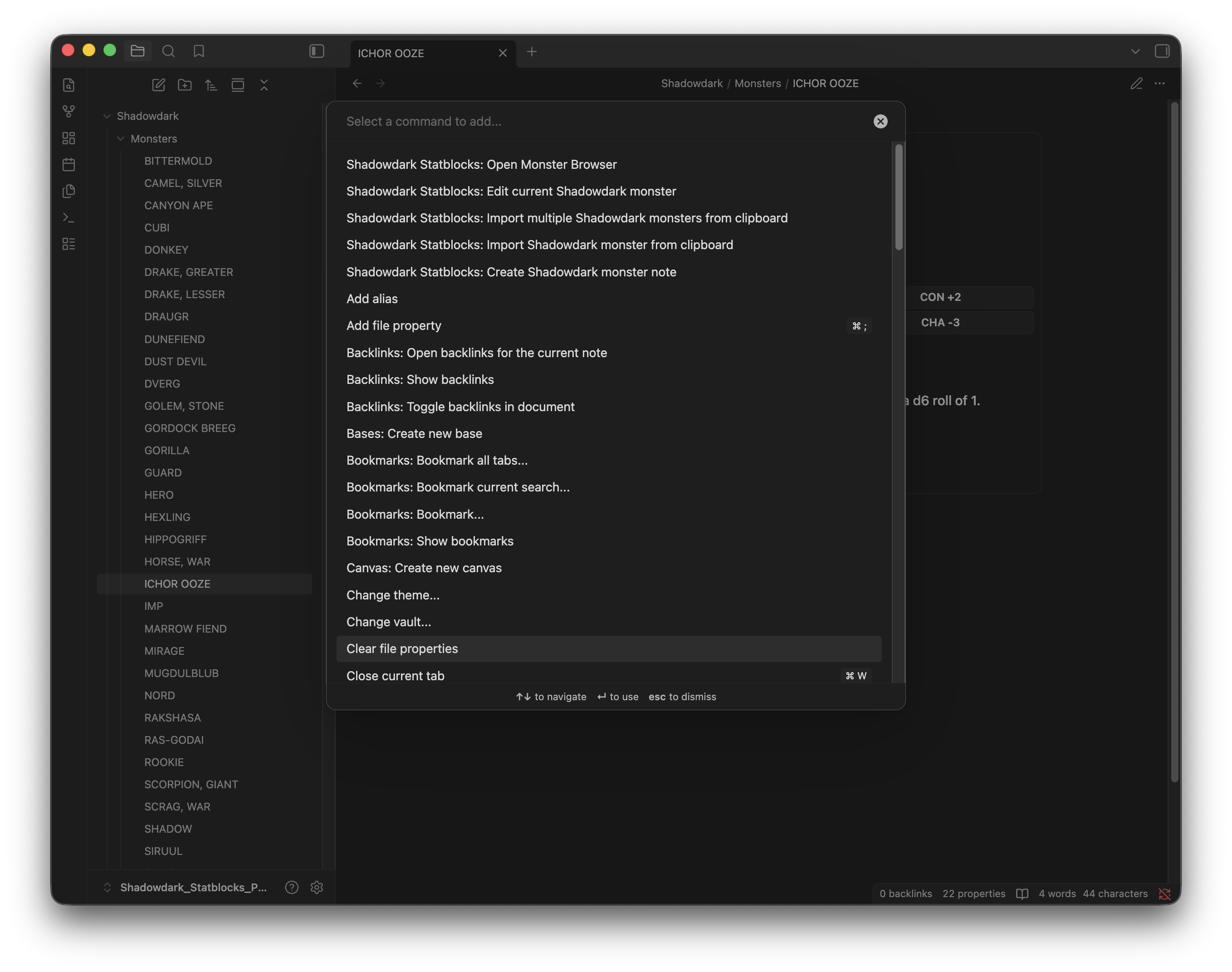 Command Menu