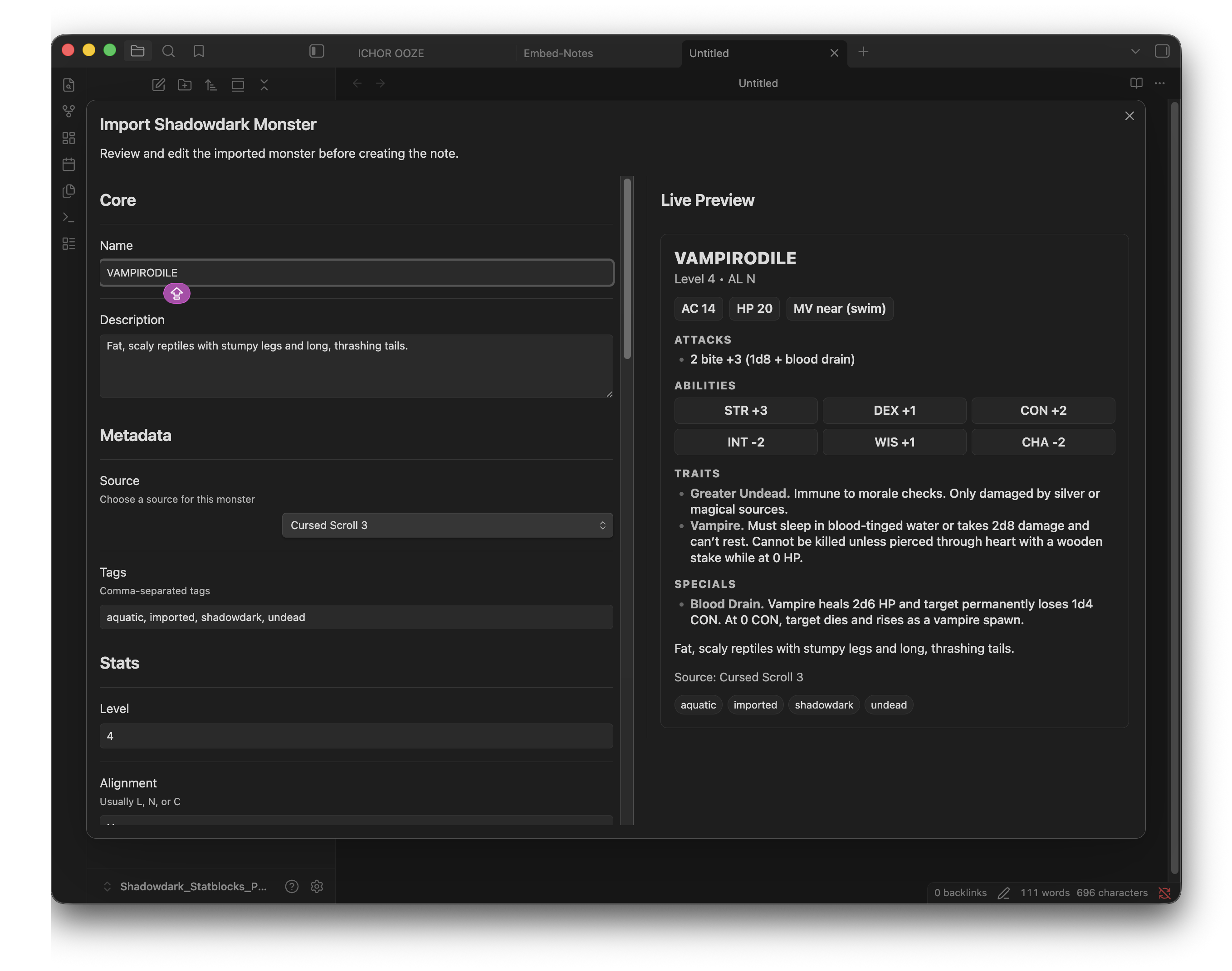 Import Modal
