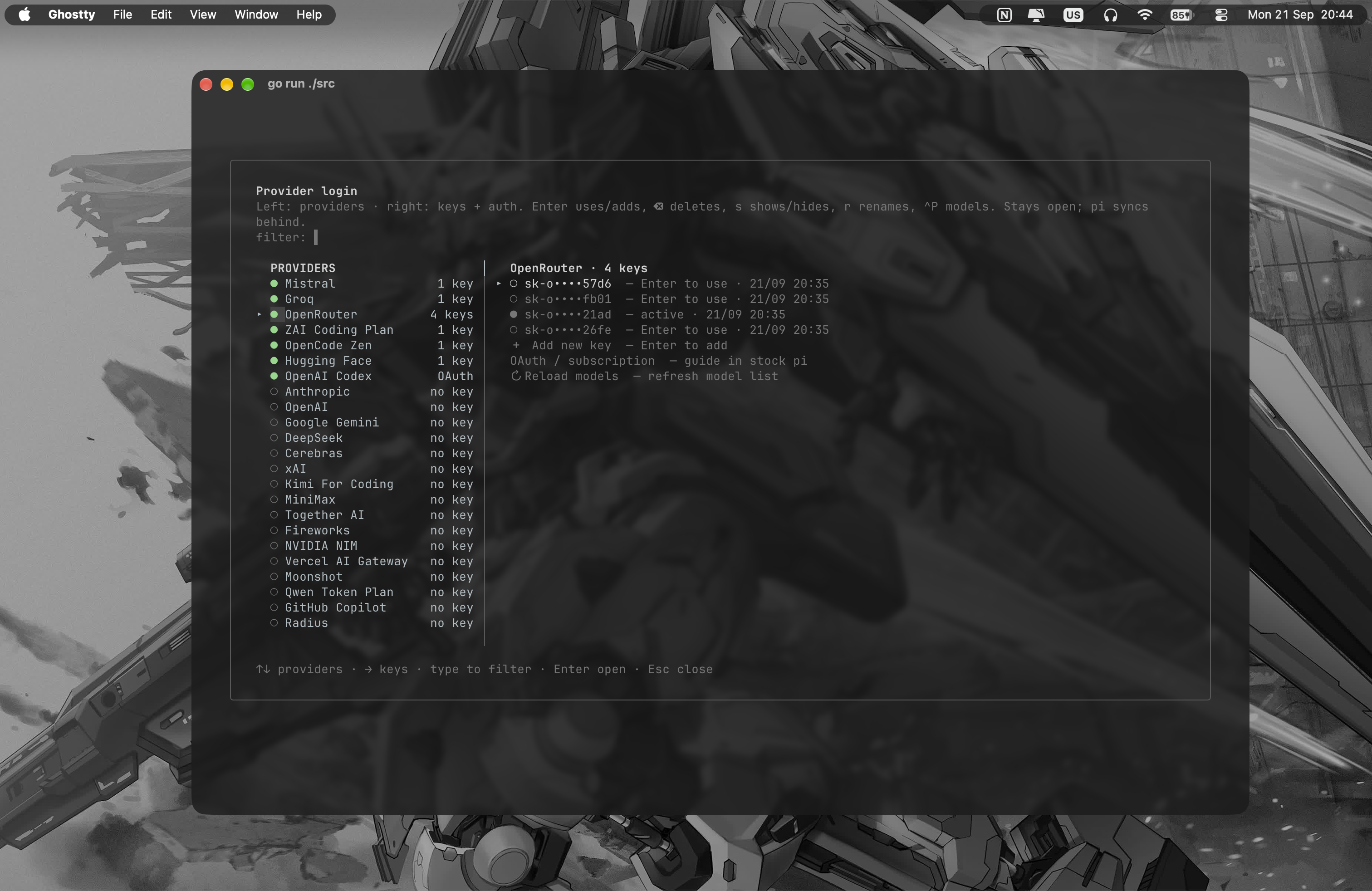 provider management (/login)