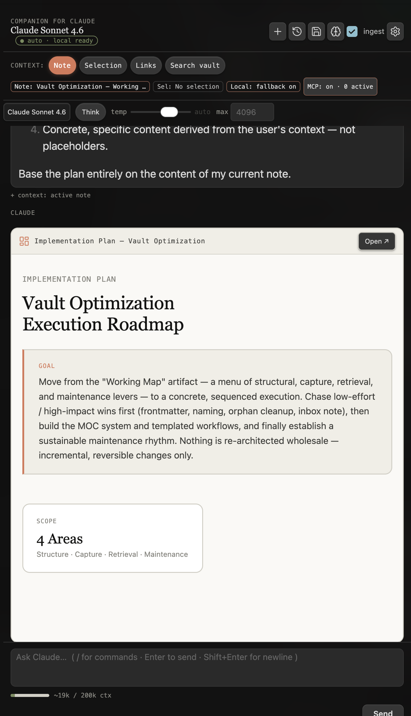A prioritized roadmap artifact generated from the vault
