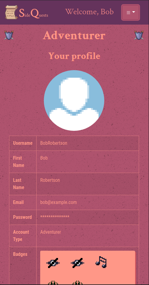 user profile