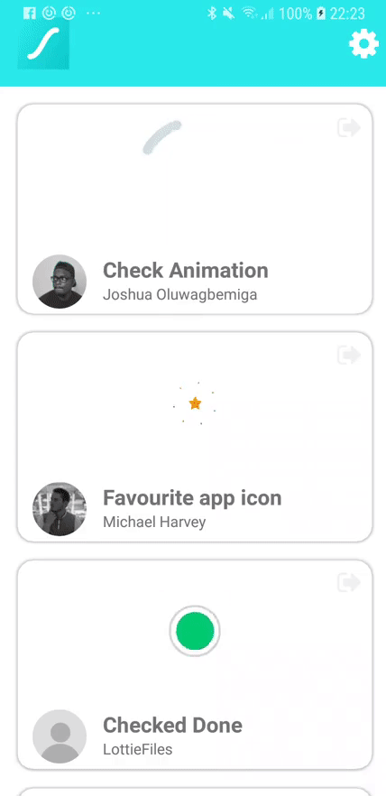 A React Native List that supports the selection of beautiful Lottie  Animations