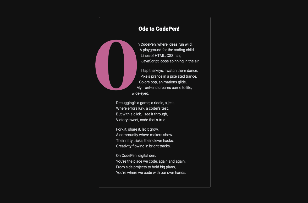Ode to CodePen