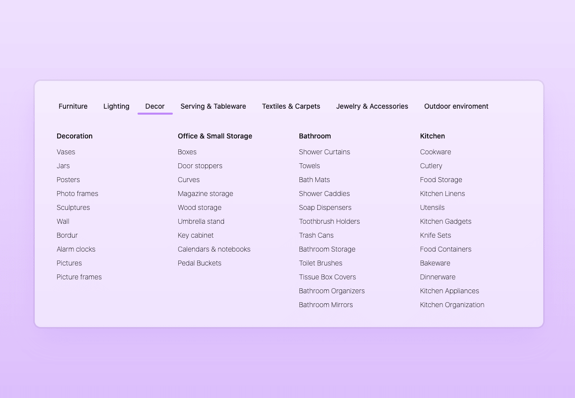 Mega menu (css only)