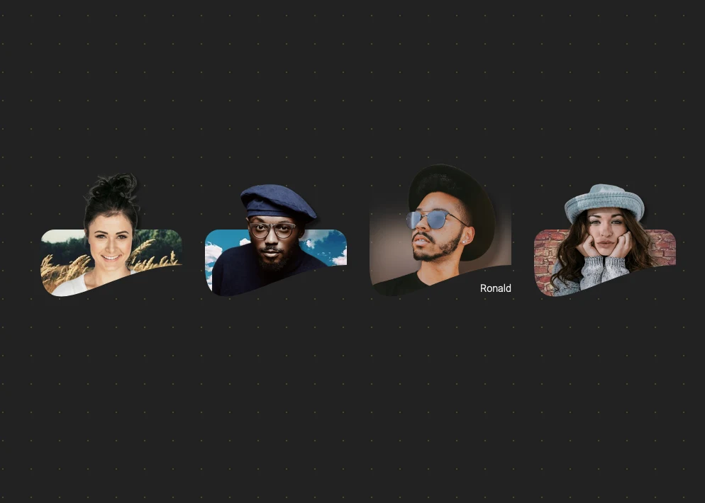 Pop-out Avatars with clip-path & blurred background on hover