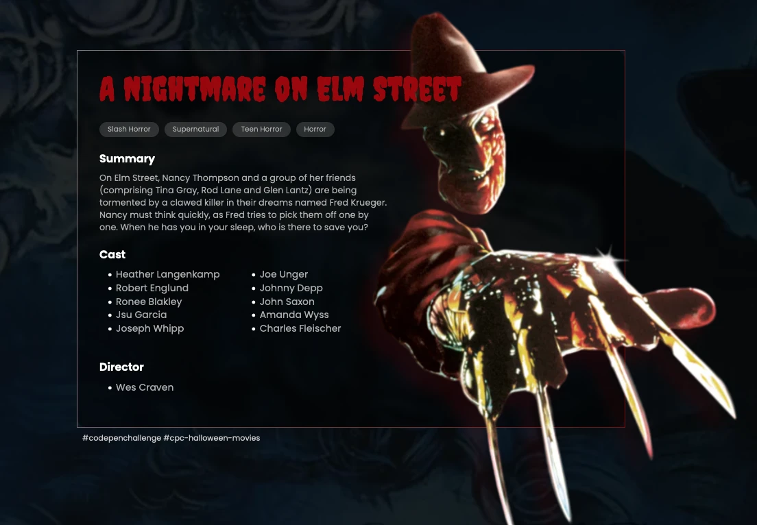 Halloween Movie - A Nightmare on Elm Street