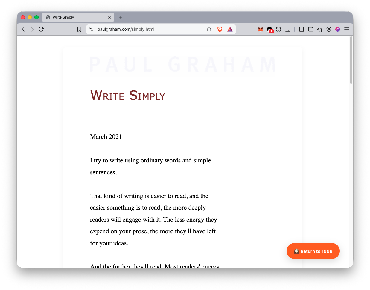 Paul Graham Reader Mode