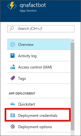 Viewing deployment credentials