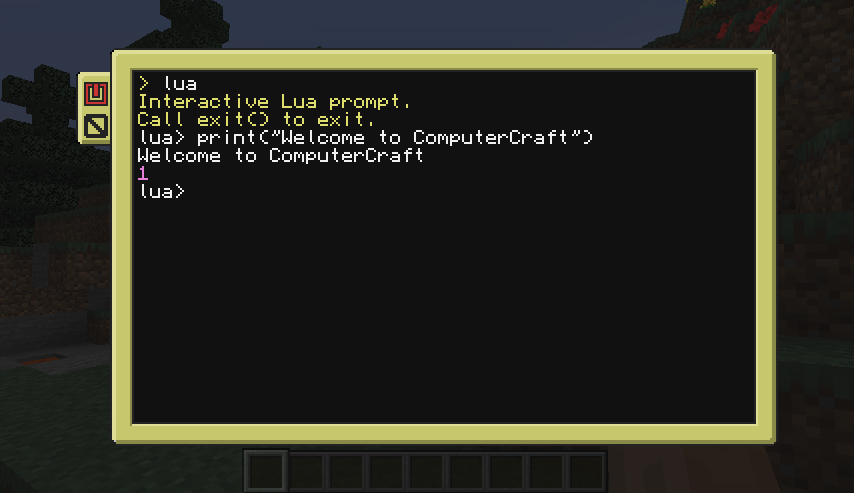 A ComputerCraft terminal open and ready to be programmed.