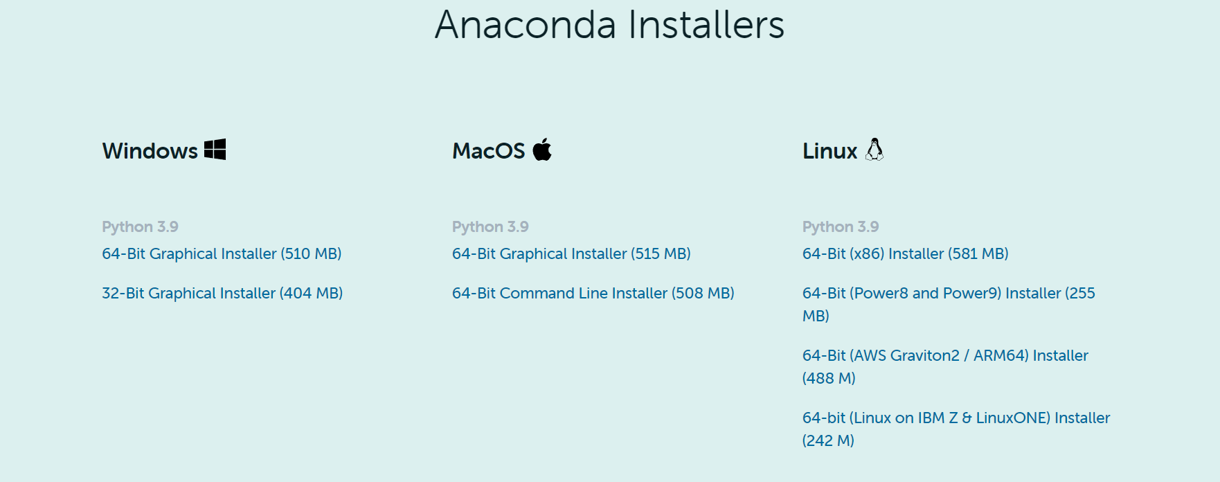 Anaconda Installers