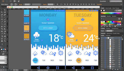 Weather app design redraw
