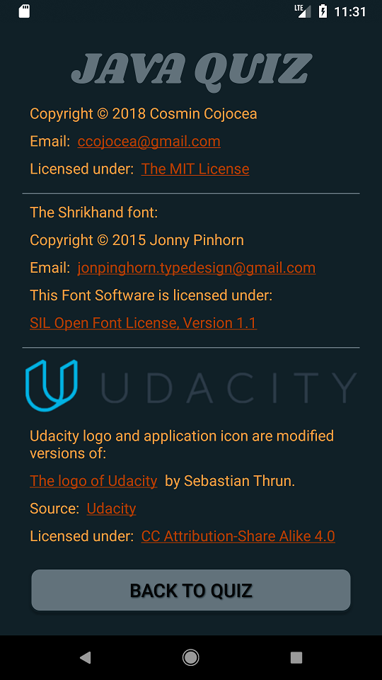 GitHub - ccojocea/UdacityQuizProject: Udacity / Google Android Basics ...
