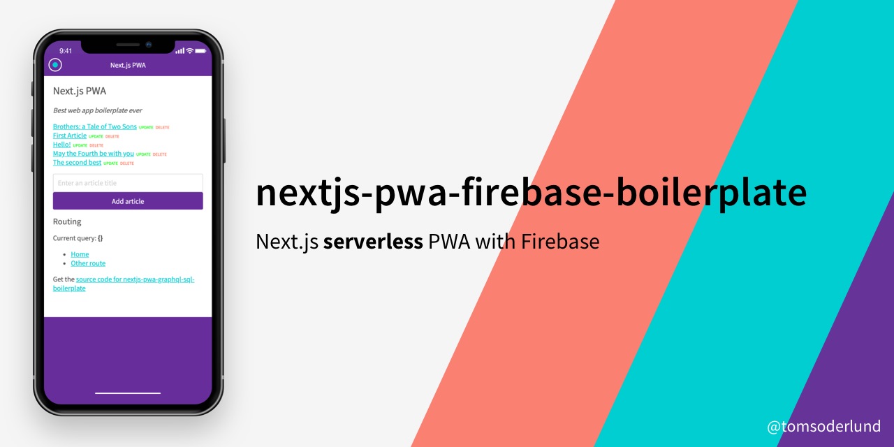 nextjs-pwa-firebase-boilerplate demo on phone