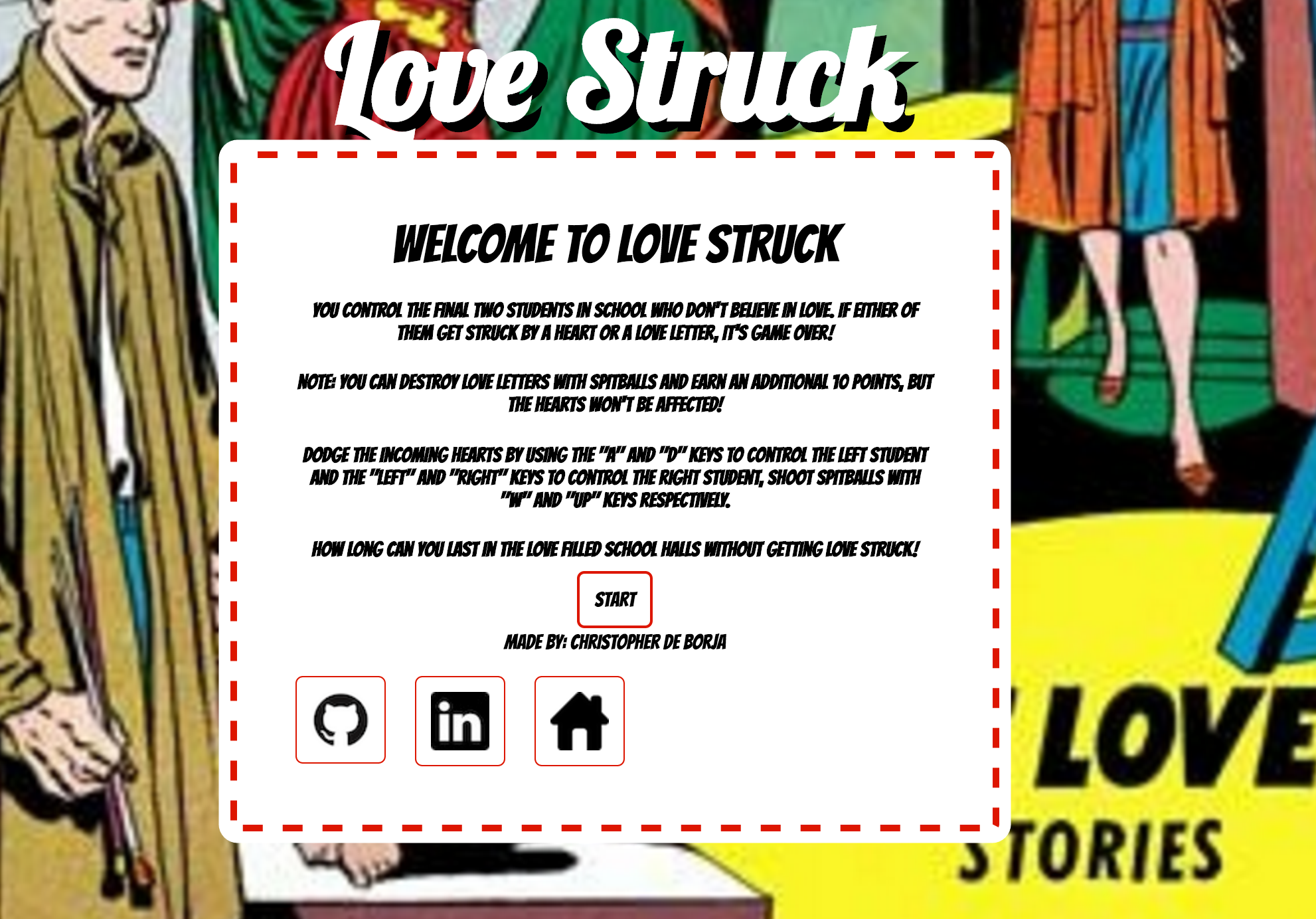 Image of Love Struck Landing Screen