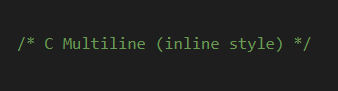 An example of a C Multiline (inline style) comment