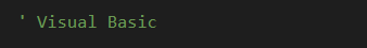 An example of a Visual Basic comment