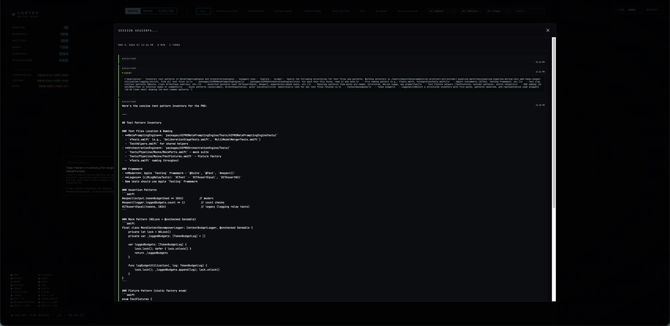 Cortex — discussion detail with full conversation history