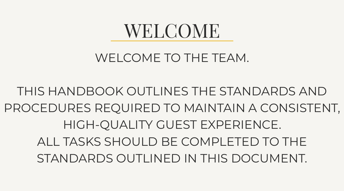 Staff Handbook Example
