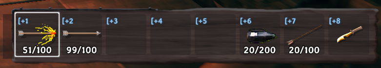 Quiver slots while inventory is open