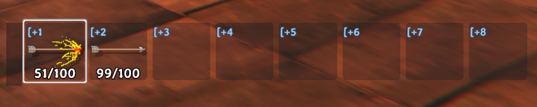 Quiver HUD while inventory is closed (left grip to move)