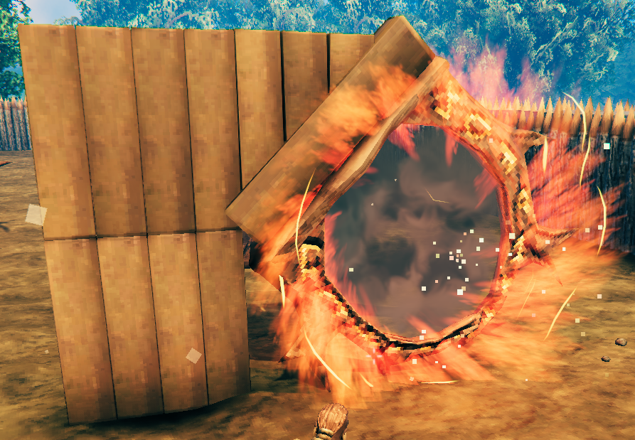 Portal placed at an angle on a wall