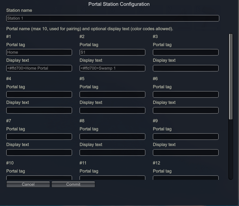 Station configuration UI