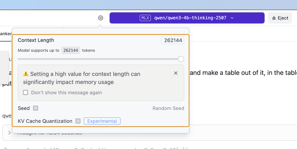 set long enough context