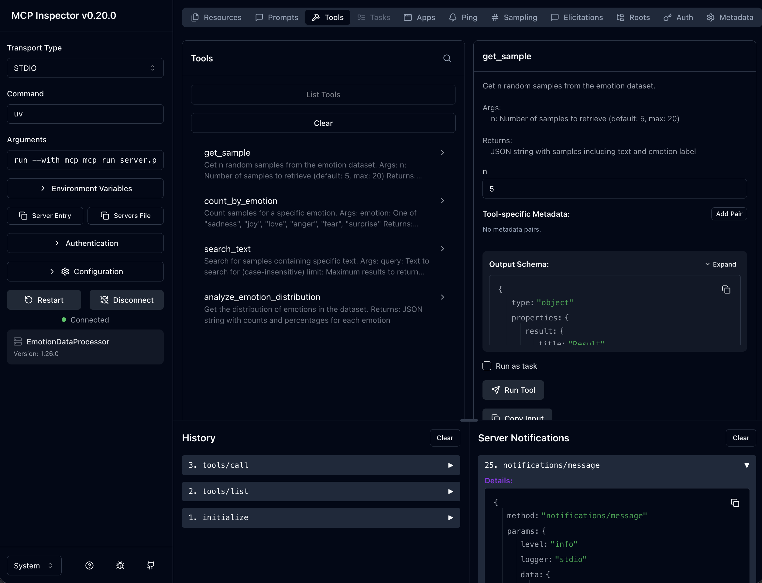 MCP Inspector Interface