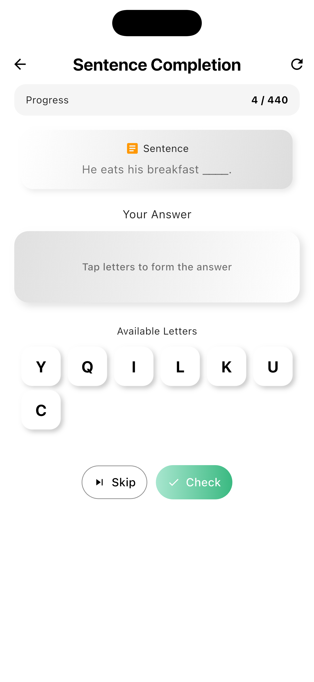 Sentence Completion Game