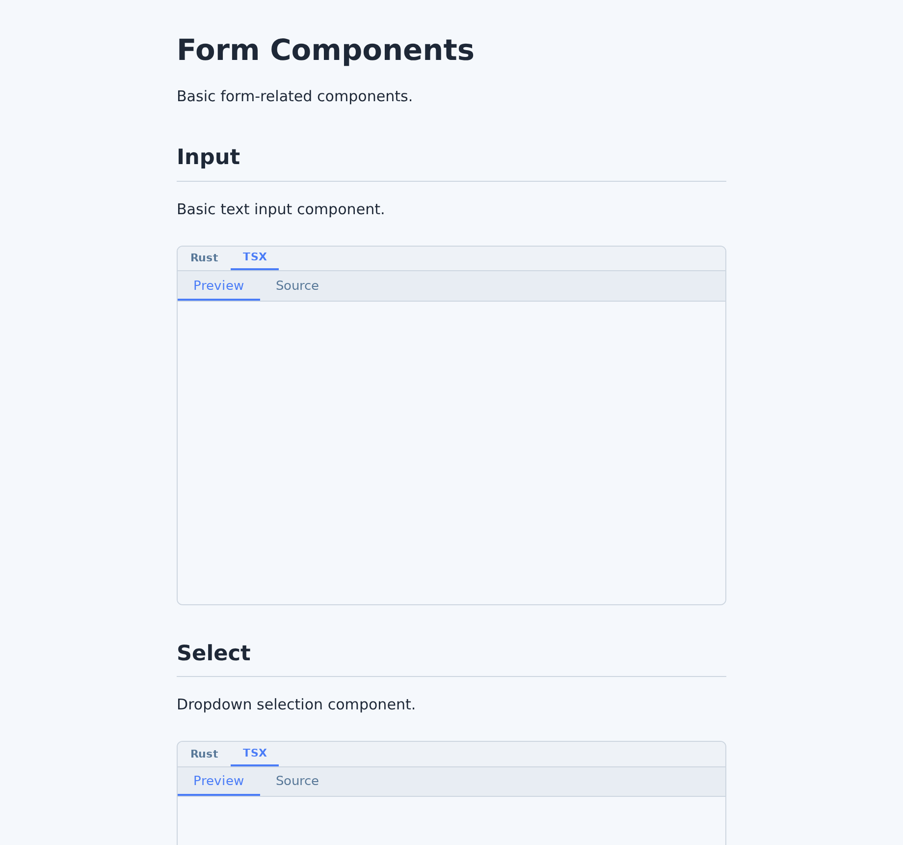 hikari form controls — inputs and selection