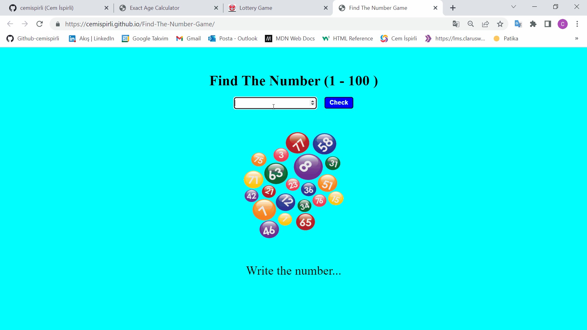 Find The Number Game