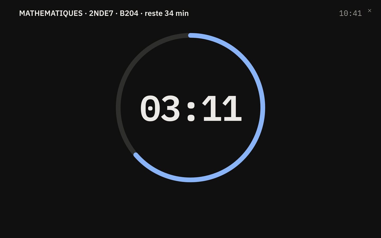 Le minuteur au vidéoprojecteur