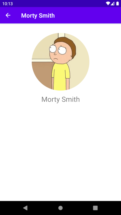 App demo: Morty character detail